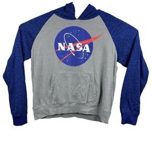 Mens Chemistry NASA Hoodie Sweatshirt Pullover Gray Blue Space Size XL